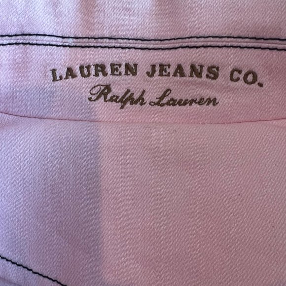 Ralph Lauren Jeans Pink Denim Double Breasted Belted Jacket, Size Medium - Picture 4 of 6